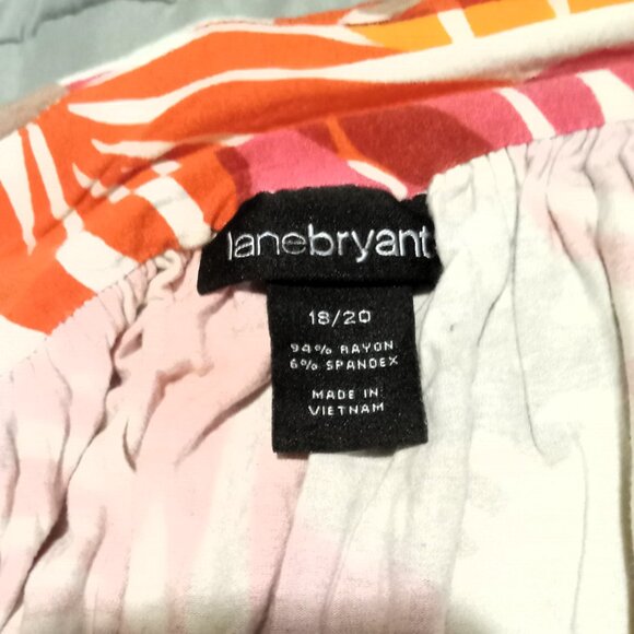 Lane Bryant Colorful Swing Skirt - Stretch Waist - 18/20 - Multicolor Palms - Picture 4 of 4